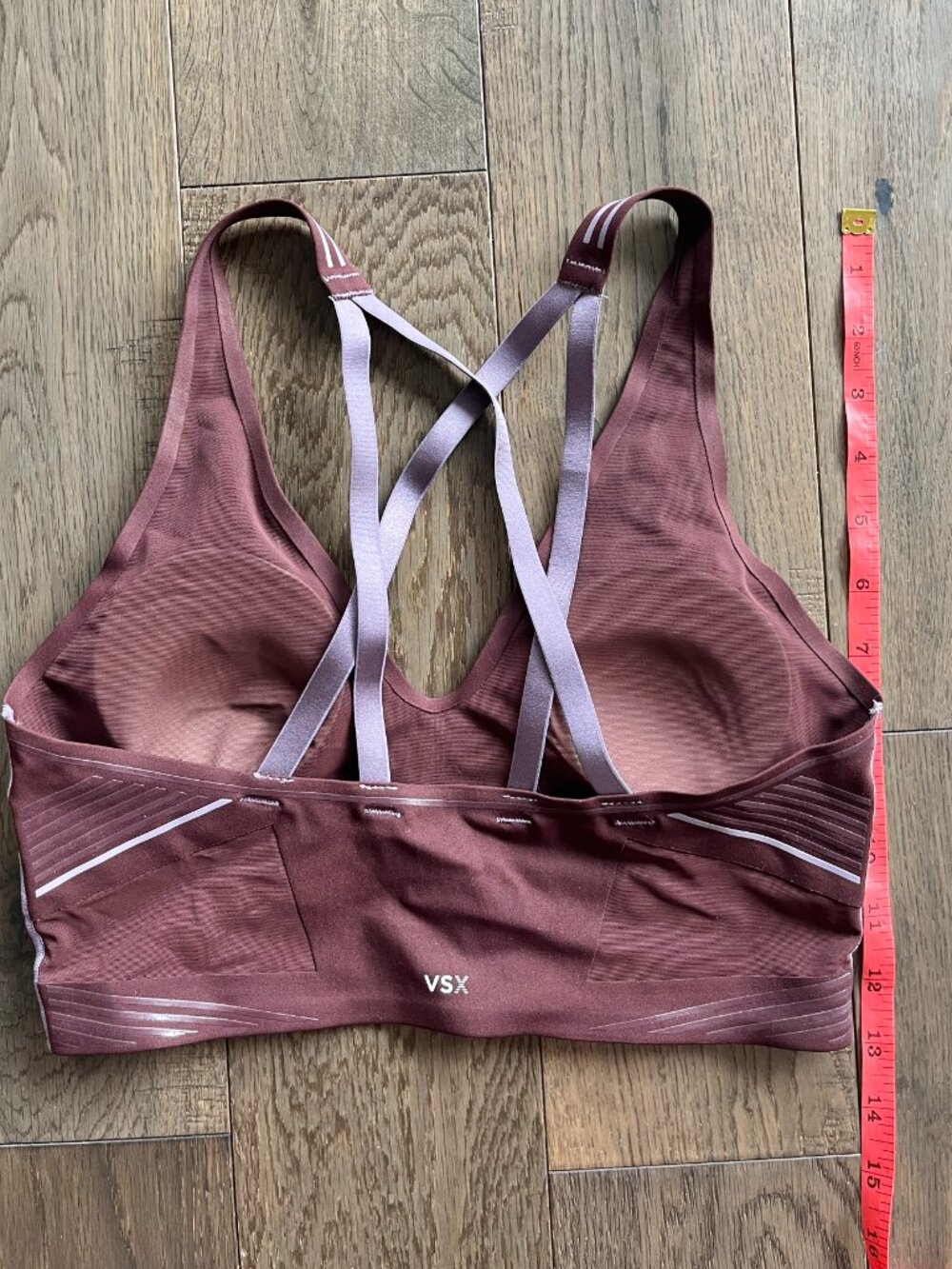 VSX Elevate Contours 3 Piece Set Burgundy Brown Jacket Leggings Sport Bra Size S - Picture 7 of 11